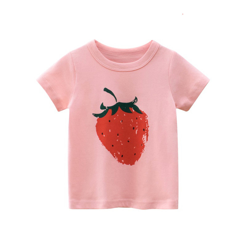 Girls Short Sleeve Tee - Strawberry