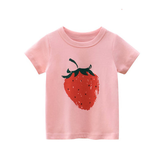 Girls Short Sleeve Tee - Strawberry