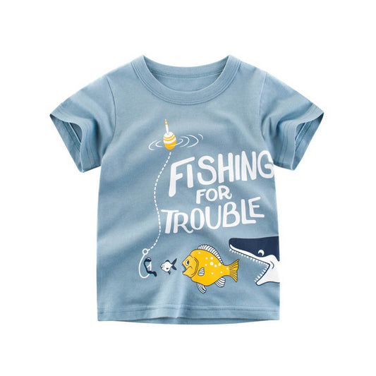 Boys Short Sleeve Tee - Fishing for Trouble