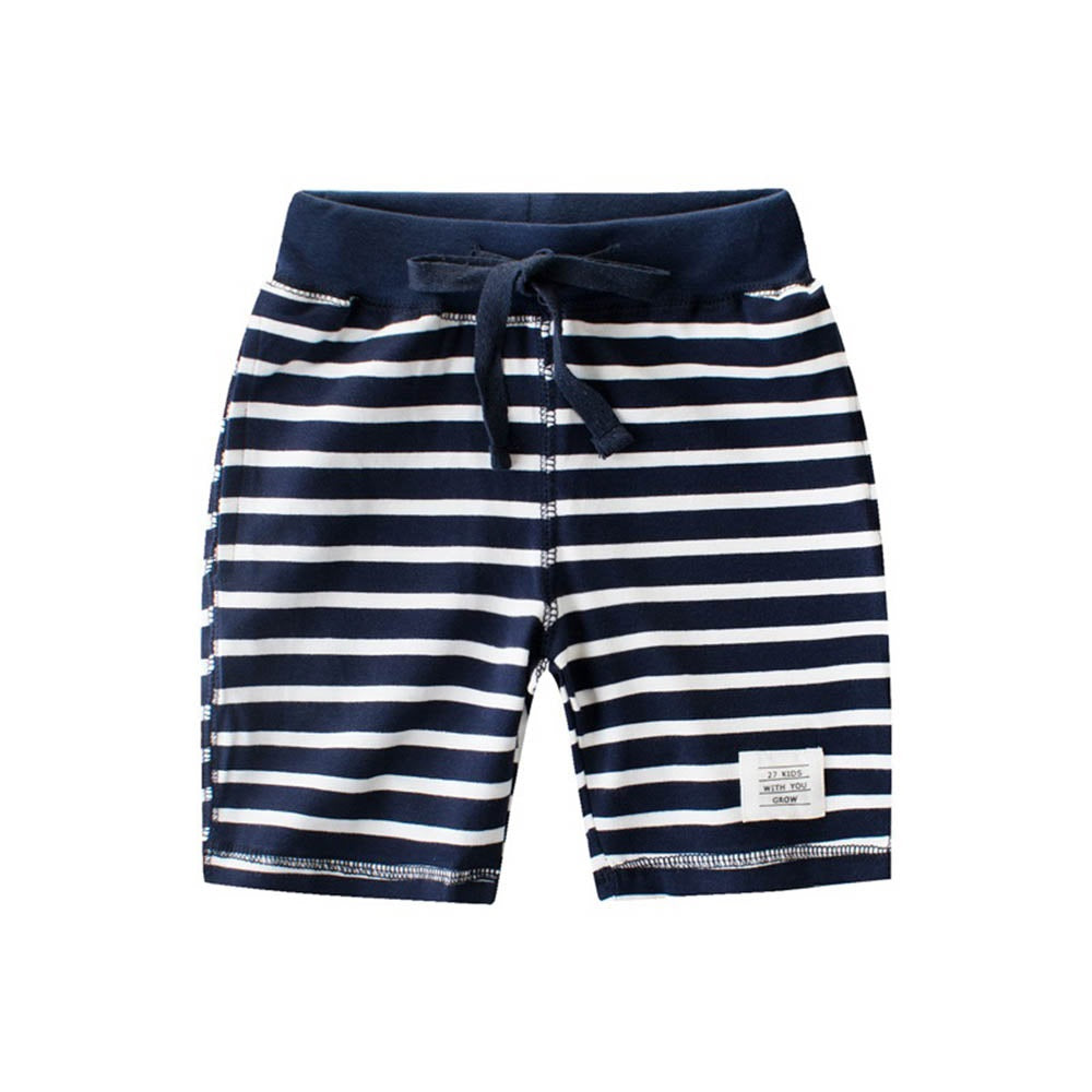 Boys Cotton Shorts - Navy Stripes