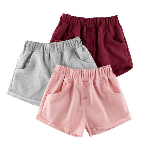 Girls Cotton Shorts - Multi